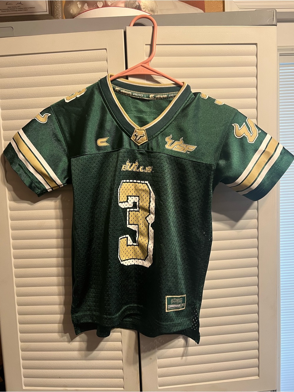 USF Bulls, youth colosseum size medium jersey